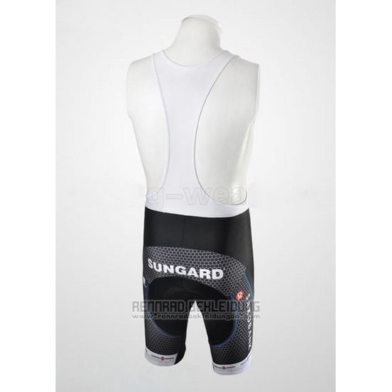 2010 Fahrradbekleidung Saxo Bank Shwarz und Wei Trikot Kurzarm und Tragerhose